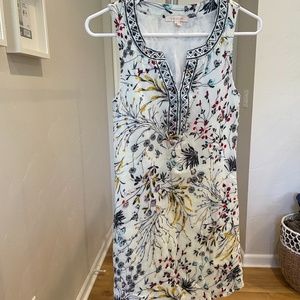 multi-color floral shift dress